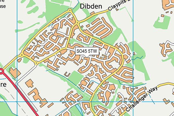 SO45 5TW map - OS VectorMap District (Ordnance Survey)