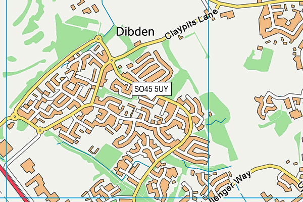 SO45 5UY map - OS VectorMap District (Ordnance Survey)