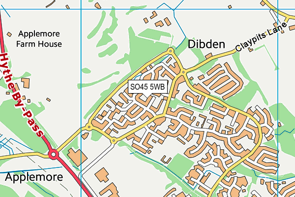 SO45 5WB map - OS VectorMap District (Ordnance Survey)
