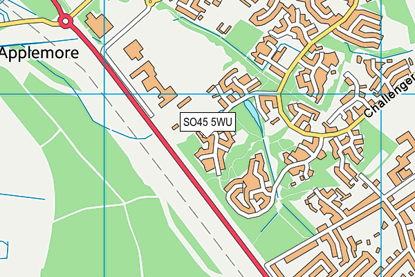 SO45 5WU map - OS VectorMap District (Ordnance Survey)