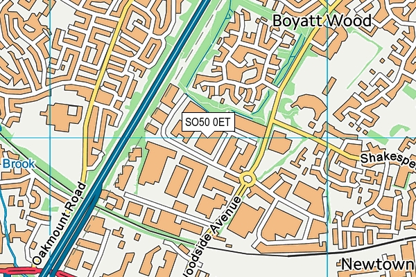 SO50 0ET map - OS VectorMap District (Ordnance Survey)