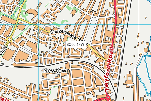 SO50 4FW map - OS VectorMap District (Ordnance Survey)
