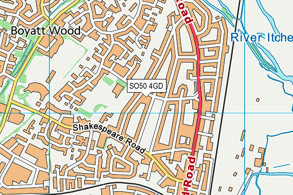 SO50 4GD map - OS VectorMap District (Ordnance Survey)