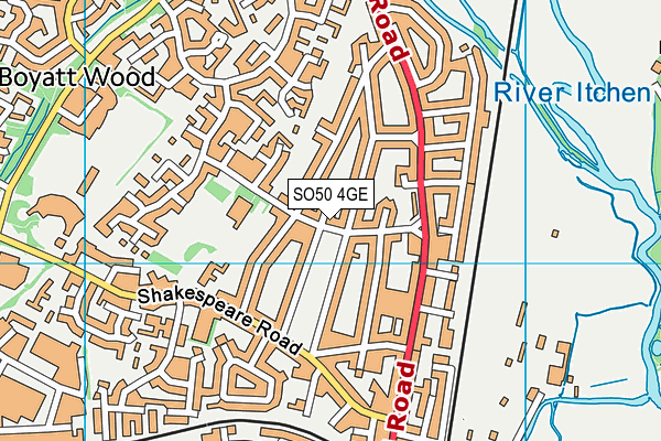 SO50 4GE map - OS VectorMap District (Ordnance Survey)