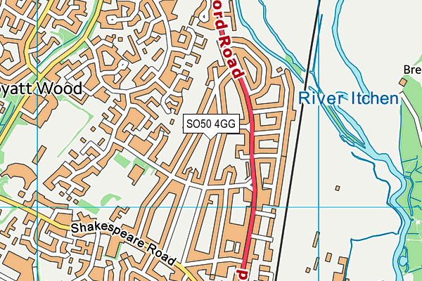 SO50 4GG map - OS VectorMap District (Ordnance Survey)