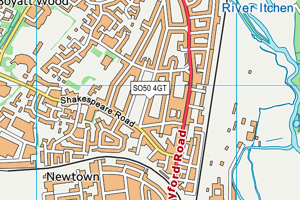 SO50 4GT map - OS VectorMap District (Ordnance Survey)
