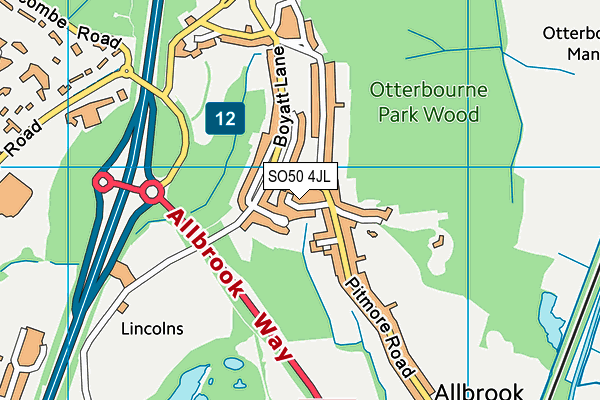 SO50 4JL map - OS VectorMap District (Ordnance Survey)