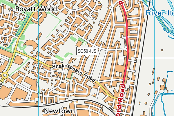 SO50 4JS map - OS VectorMap District (Ordnance Survey)