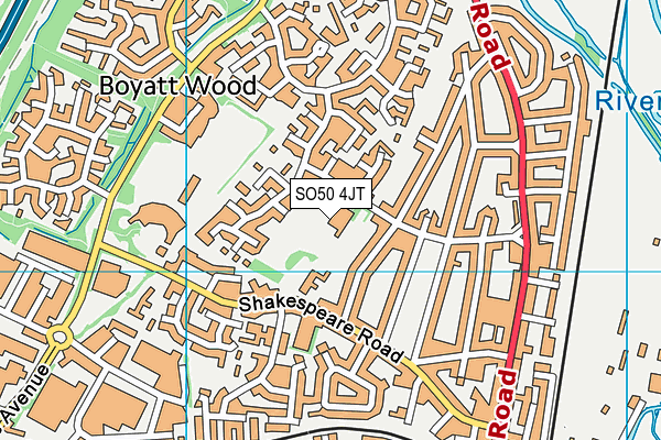 Shakespeare Junior School map (SO50 4JT) - OS VectorMap District (Ordnance Survey)