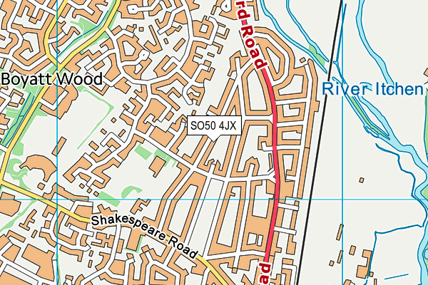 SO50 4JX map - OS VectorMap District (Ordnance Survey)