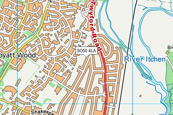 SO50 4LA map - OS VectorMap District (Ordnance Survey)