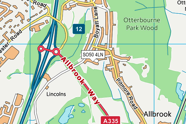 SO50 4LN map - OS VectorMap District (Ordnance Survey)