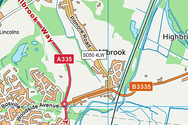 SO50 4LW map - OS VectorMap District (Ordnance Survey)