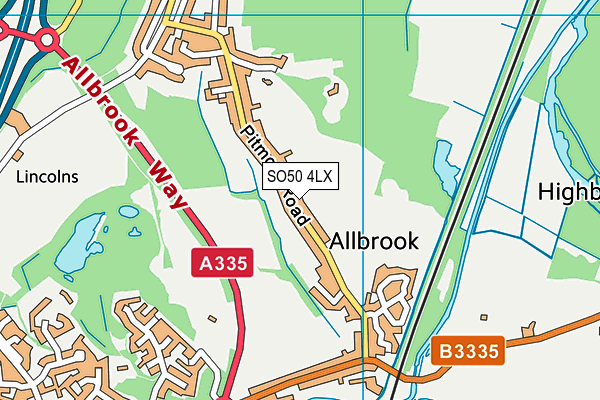SO50 4LX map - OS VectorMap District (Ordnance Survey)