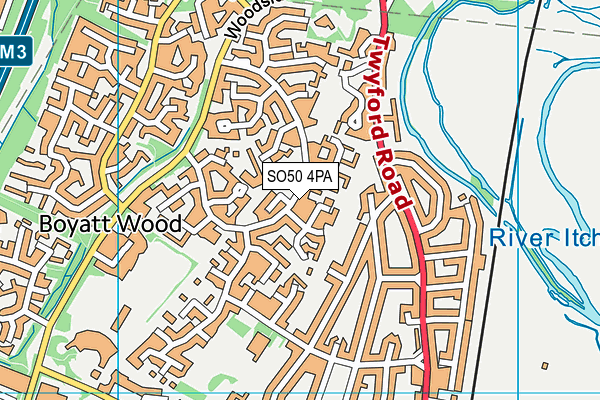 SO50 4PA map - OS VectorMap District (Ordnance Survey)