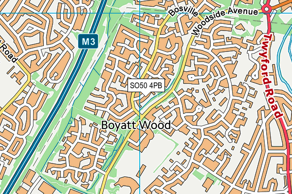 SO50 4PB map - OS VectorMap District (Ordnance Survey)