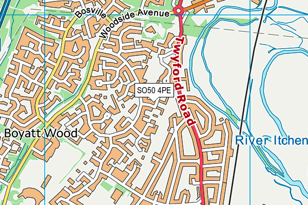 SO50 4PE map - OS VectorMap District (Ordnance Survey)