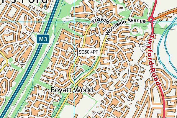 SO50 4PT map - OS VectorMap District (Ordnance Survey)
