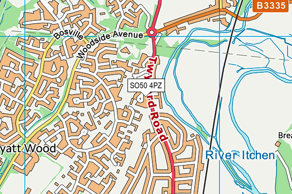 SO50 4PZ map - OS VectorMap District (Ordnance Survey)