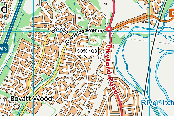 SO50 4QB map - OS VectorMap District (Ordnance Survey)