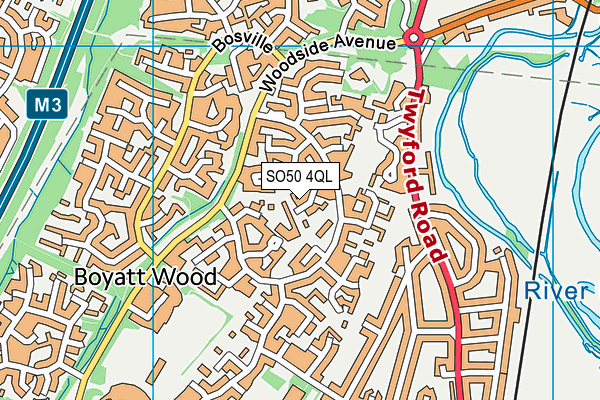 SO50 4QL map - OS VectorMap District (Ordnance Survey)