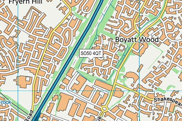 SO50 4QT map - OS VectorMap District (Ordnance Survey)