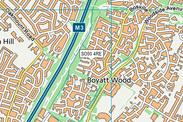 SO50 4RE map - OS VectorMap District (Ordnance Survey)