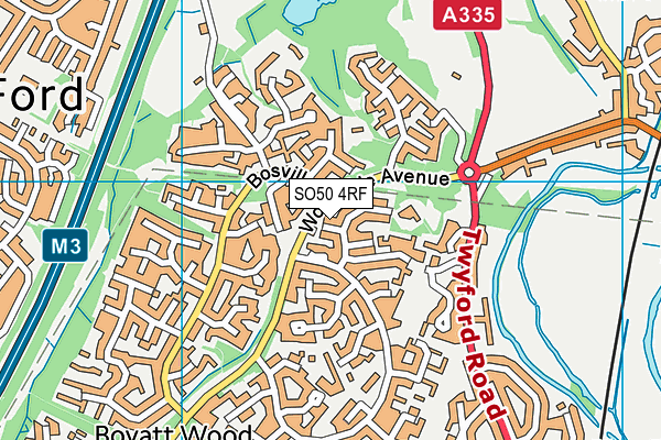 SO50 4RF map - OS VectorMap District (Ordnance Survey)