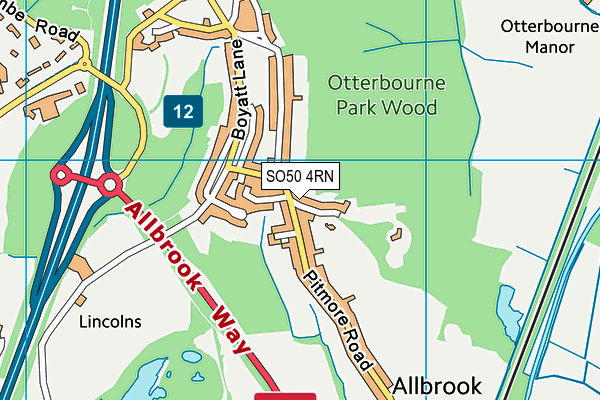 SO50 4RN map - OS VectorMap District (Ordnance Survey)