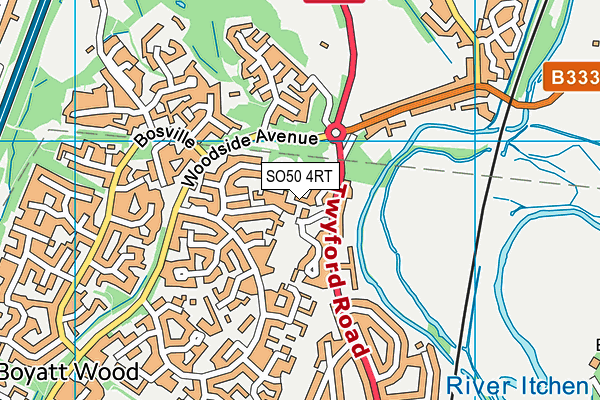 SO50 4RT map - OS VectorMap District (Ordnance Survey)