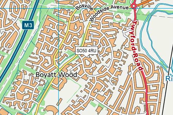 SO50 4RU map - OS VectorMap District (Ordnance Survey)