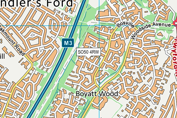 SO50 4RW map - OS VectorMap District (Ordnance Survey)