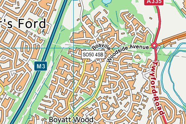 SO50 4SB map - OS VectorMap District (Ordnance Survey)