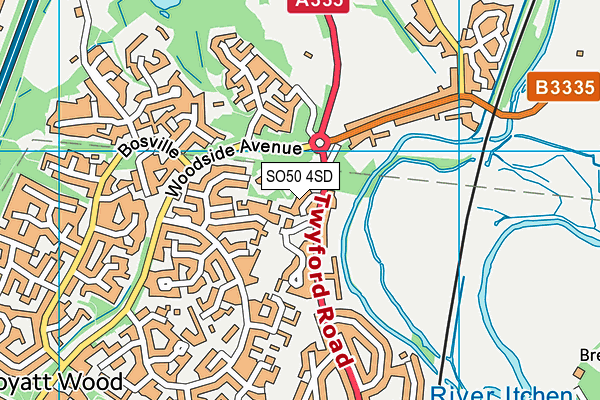 SO50 4SD map - OS VectorMap District (Ordnance Survey)