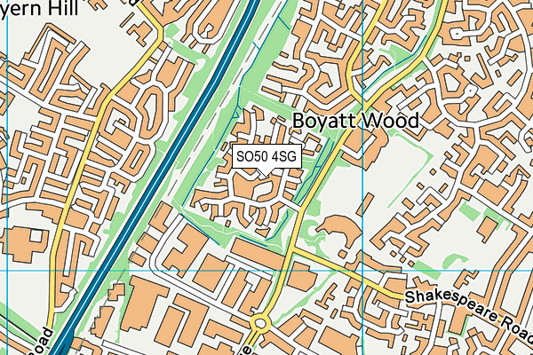 SO50 4SG map - OS VectorMap District (Ordnance Survey)