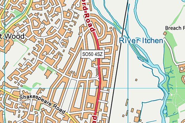 SO50 4SZ map - OS VectorMap District (Ordnance Survey)