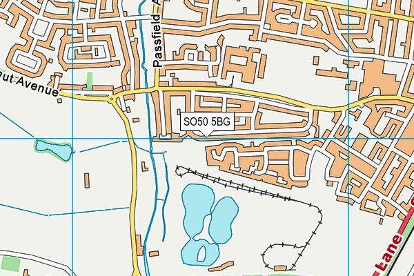 SO50 5BG map - OS VectorMap District (Ordnance Survey)