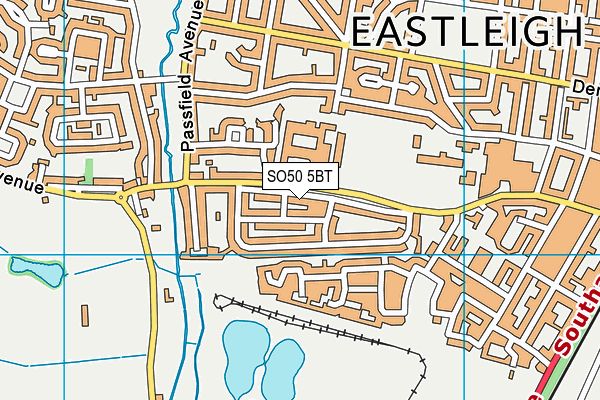 SO50 5BT map - OS VectorMap District (Ordnance Survey)