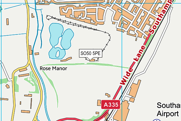Wide Lane Sports Ground map (SO50 5PE) - OS VectorMap District (Ordnance Survey)