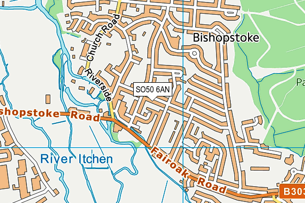 SO50 6AN map - OS VectorMap District (Ordnance Survey)