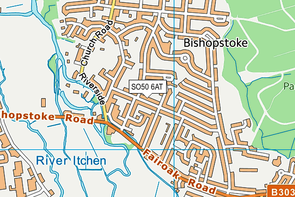 SO50 6AT map - OS VectorMap District (Ordnance Survey)