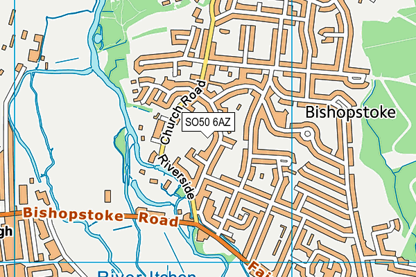 SO50 6AZ map - OS VectorMap District (Ordnance Survey)