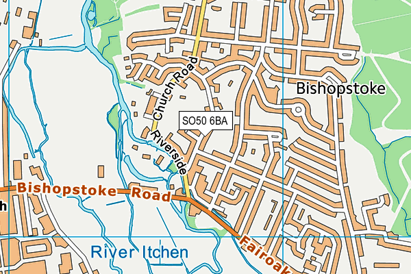 SO50 6BA map - OS VectorMap District (Ordnance Survey)