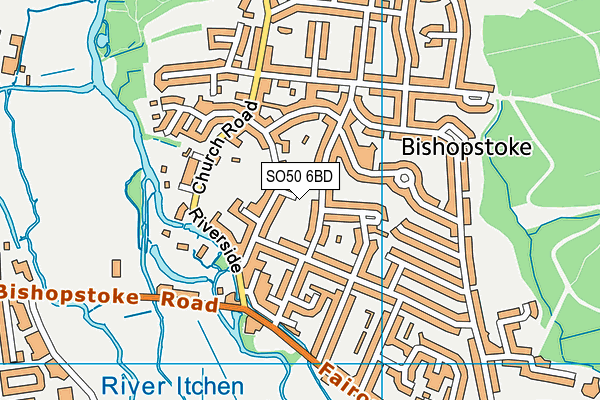 SO50 6BD map - OS VectorMap District (Ordnance Survey)