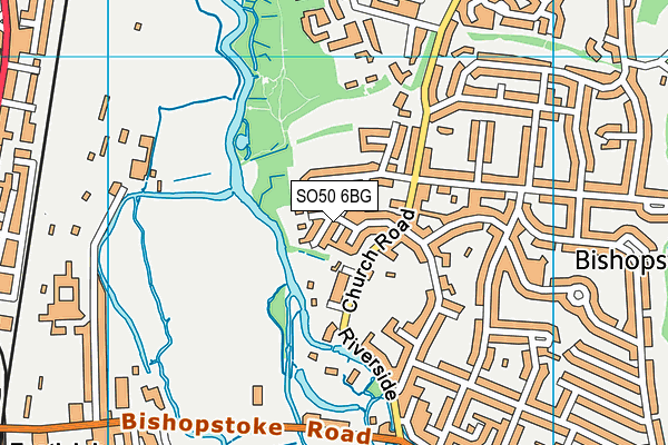 SO50 6BG map - OS VectorMap District (Ordnance Survey)