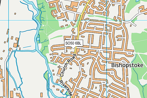 SO50 6BL map - OS VectorMap District (Ordnance Survey)