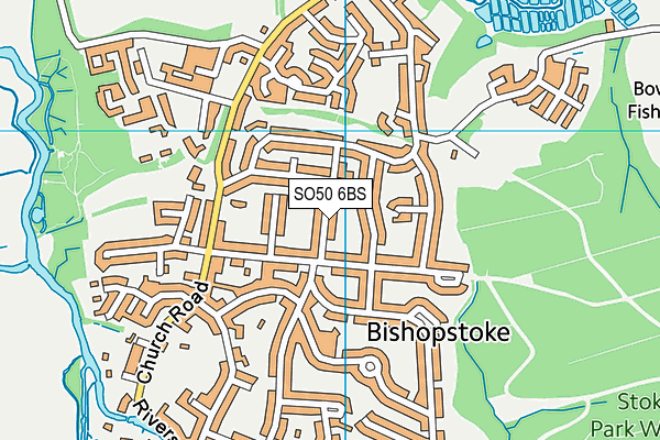 SO50 6BS map - OS VectorMap District (Ordnance Survey)