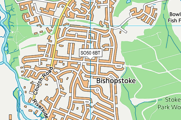 SO50 6BT map - OS VectorMap District (Ordnance Survey)