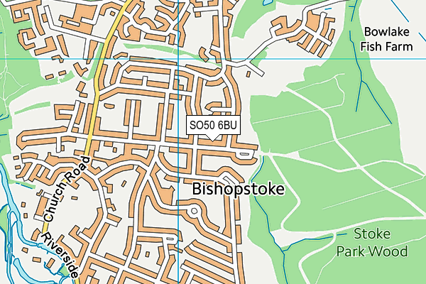 SO50 6BU map - OS VectorMap District (Ordnance Survey)