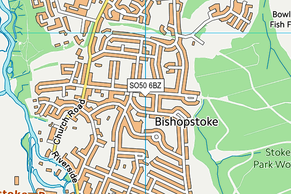 SO50 6BZ map - OS VectorMap District (Ordnance Survey)